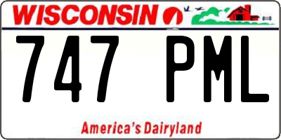 WI license plate 747PML