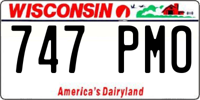 WI license plate 747PMO
