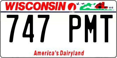 WI license plate 747PMT