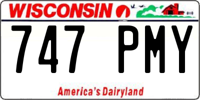 WI license plate 747PMY