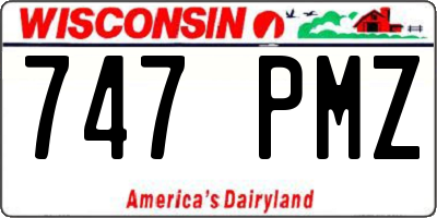 WI license plate 747PMZ