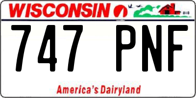 WI license plate 747PNF