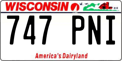 WI license plate 747PNI