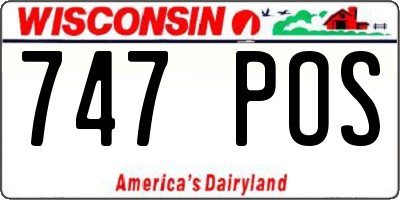 WI license plate 747POS