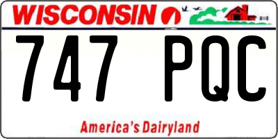WI license plate 747PQC