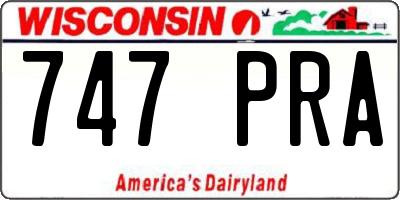 WI license plate 747PRA