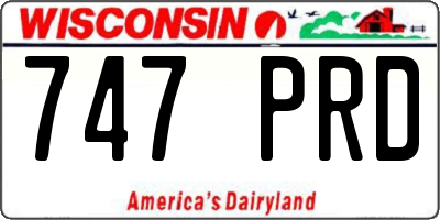 WI license plate 747PRD