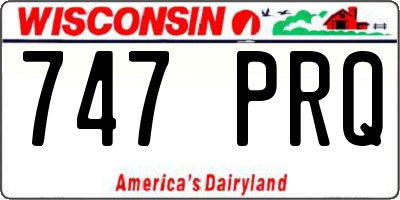 WI license plate 747PRQ