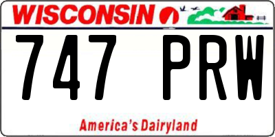 WI license plate 747PRW