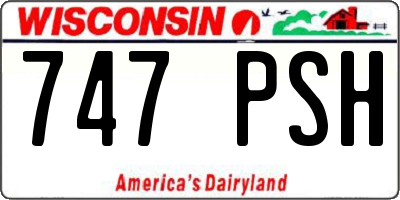 WI license plate 747PSH
