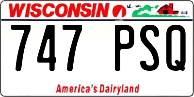 WI license plate 747PSQ
