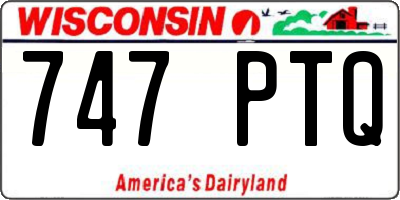 WI license plate 747PTQ