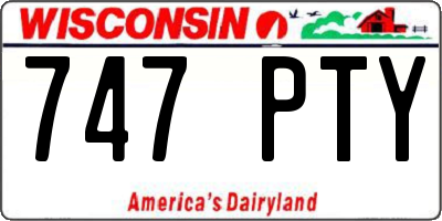 WI license plate 747PTY