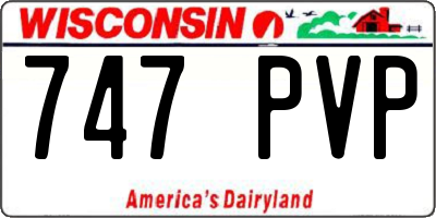 WI license plate 747PVP