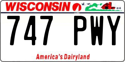 WI license plate 747PWY