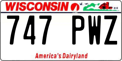 WI license plate 747PWZ
