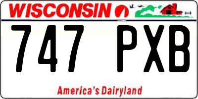 WI license plate 747PXB
