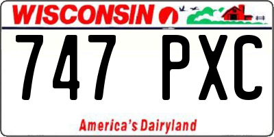 WI license plate 747PXC