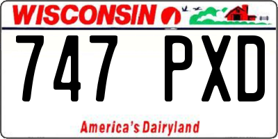 WI license plate 747PXD