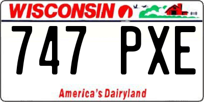 WI license plate 747PXE