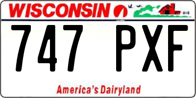 WI license plate 747PXF