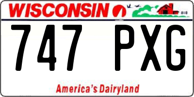 WI license plate 747PXG