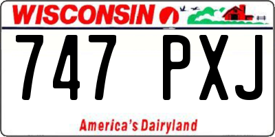 WI license plate 747PXJ