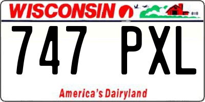WI license plate 747PXL