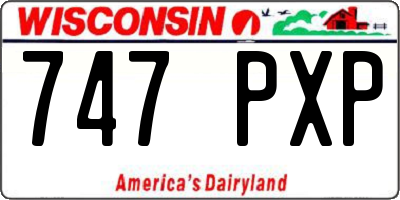 WI license plate 747PXP