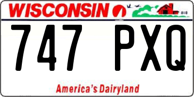 WI license plate 747PXQ