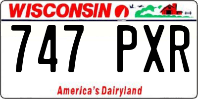 WI license plate 747PXR
