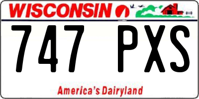 WI license plate 747PXS