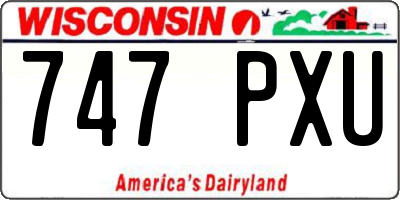 WI license plate 747PXU