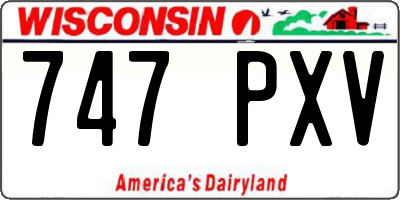 WI license plate 747PXV