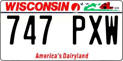 WI license plate 747PXW