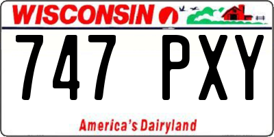 WI license plate 747PXY