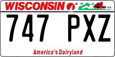 WI license plate 747PXZ