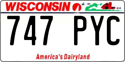 WI license plate 747PYC