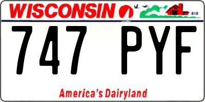 WI license plate 747PYF