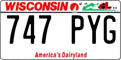 WI license plate 747PYG