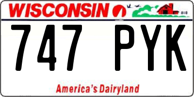 WI license plate 747PYK