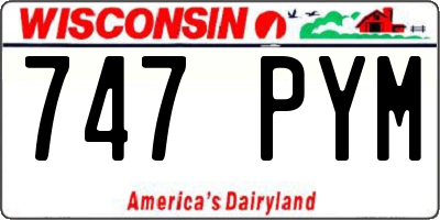 WI license plate 747PYM