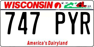 WI license plate 747PYR