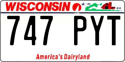 WI license plate 747PYT