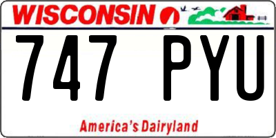 WI license plate 747PYU