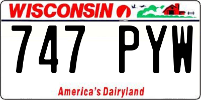 WI license plate 747PYW