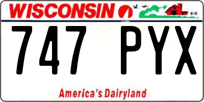 WI license plate 747PYX