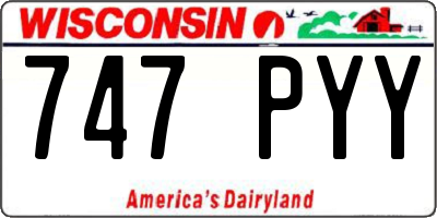 WI license plate 747PYY