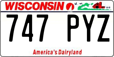 WI license plate 747PYZ