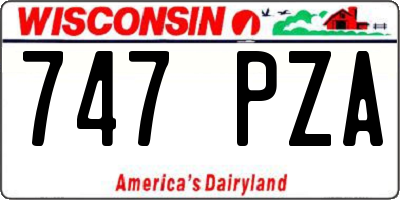 WI license plate 747PZA
